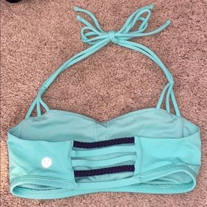 Rare teal lululemon halter sports bra size 4
